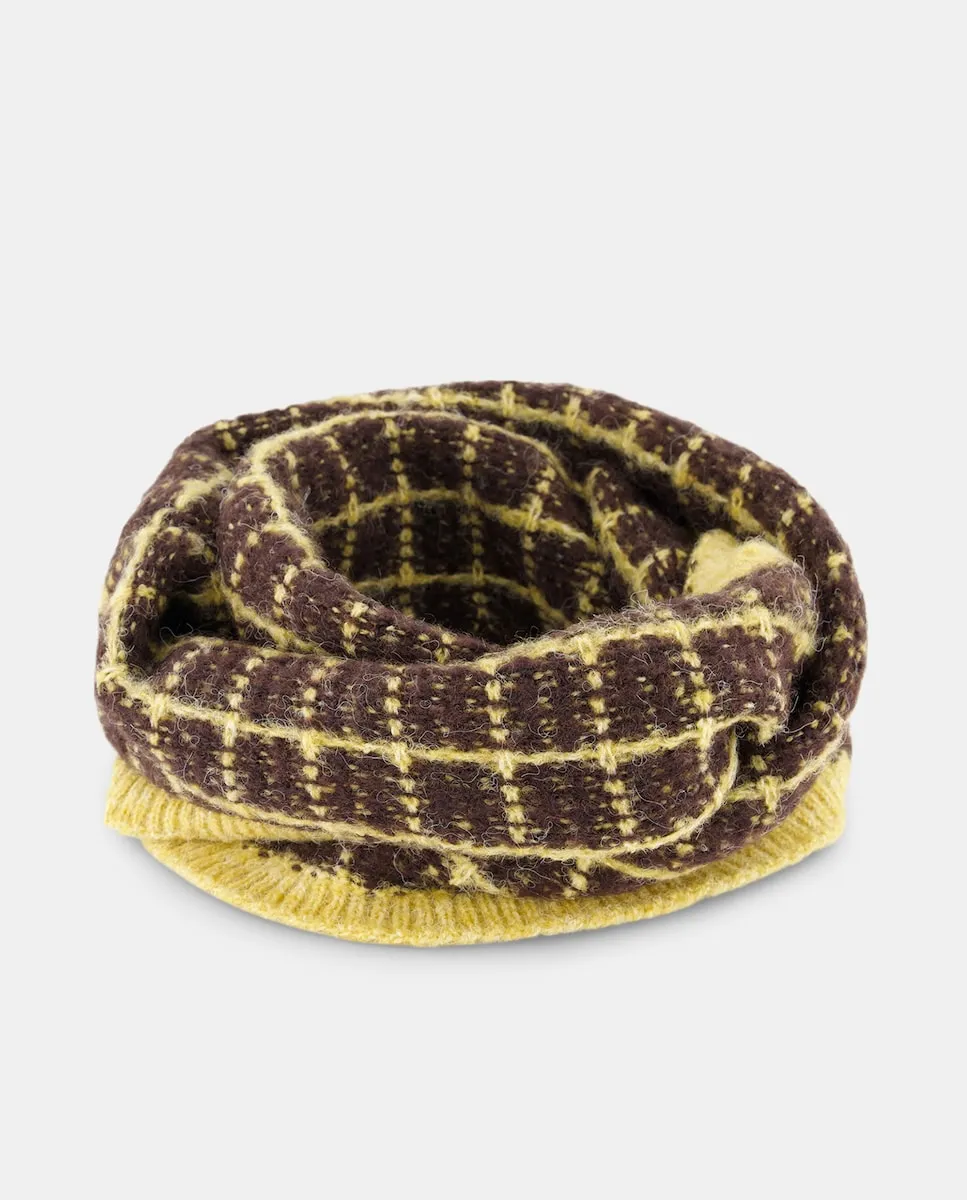 

Воротник в клетку с контрастной отделкой Jo & Mr. Joe, коричневый