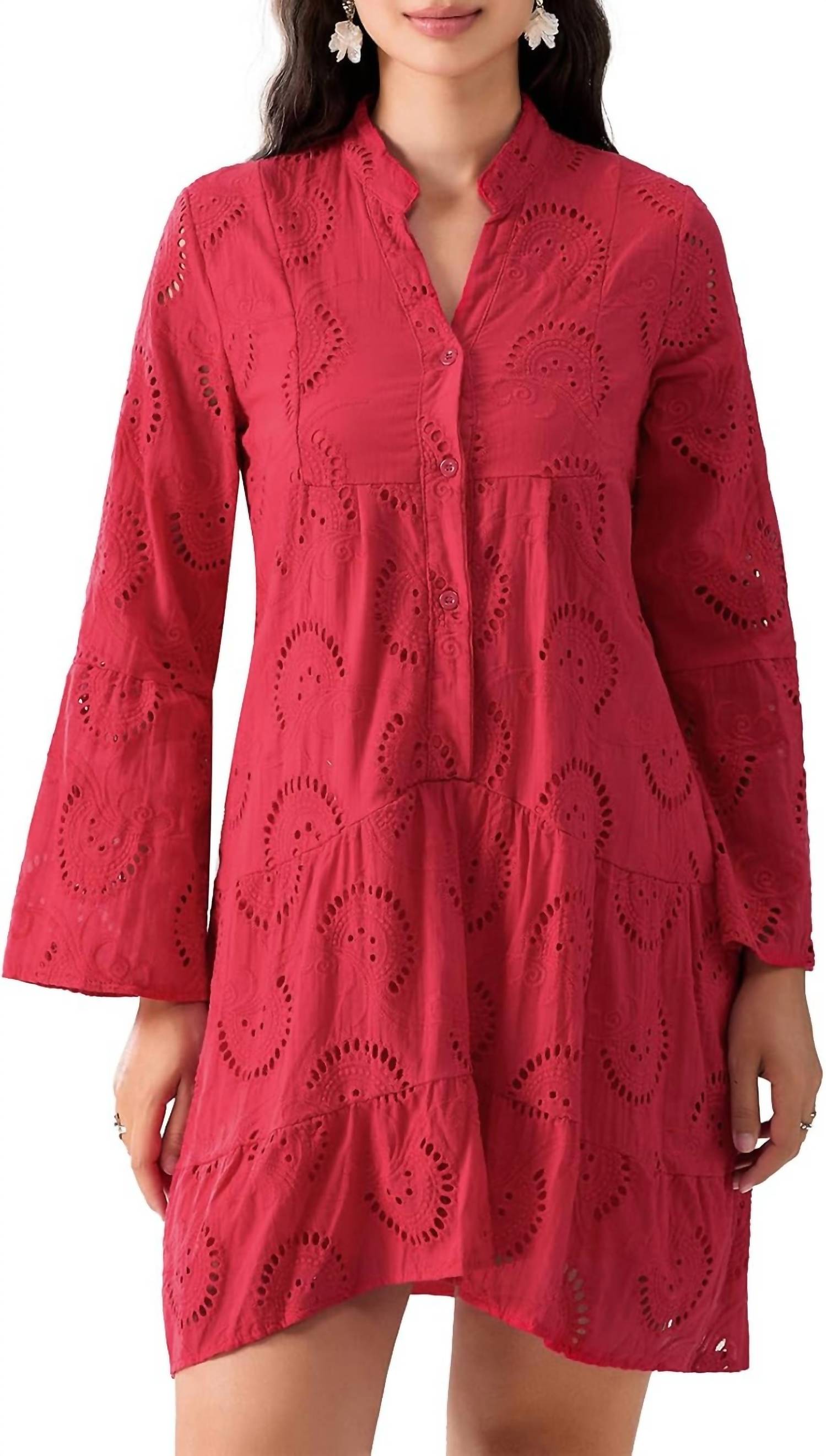 

Top It Off Платье Riley с перфорацией, красное