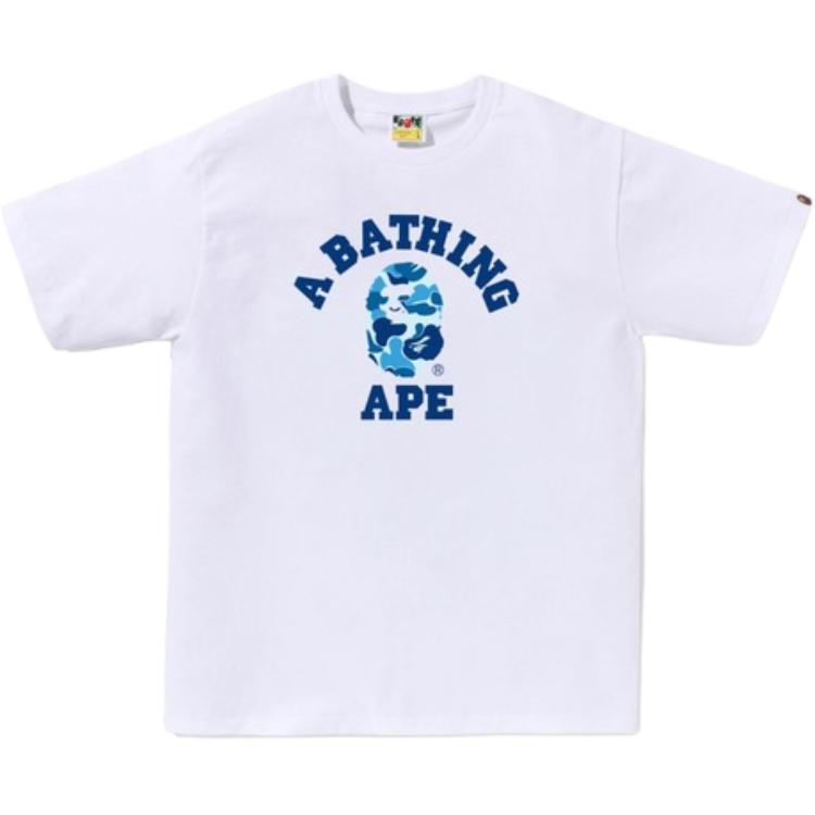 

Футболка Bape Abc Camo College Tee SS25 A Bathing Ape, белый синий