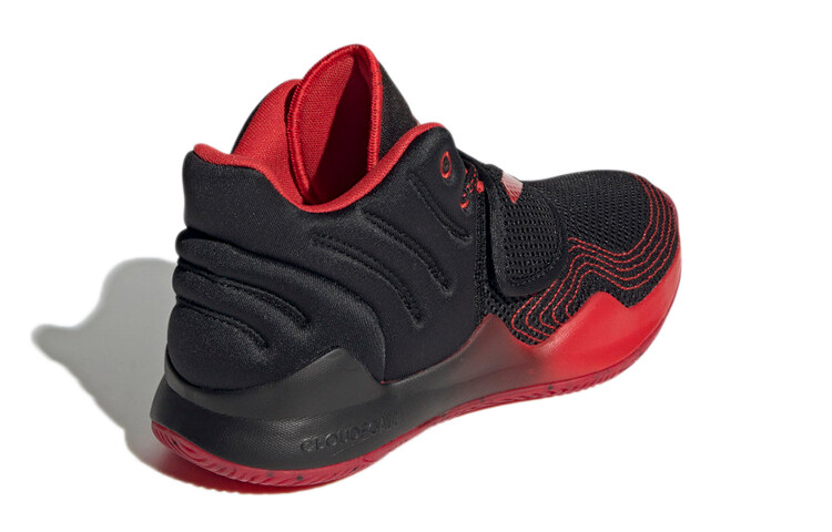 Баскетбольные кроссовки Deep Threat Kids GS Low-top черные/красные Adidas — фото 4