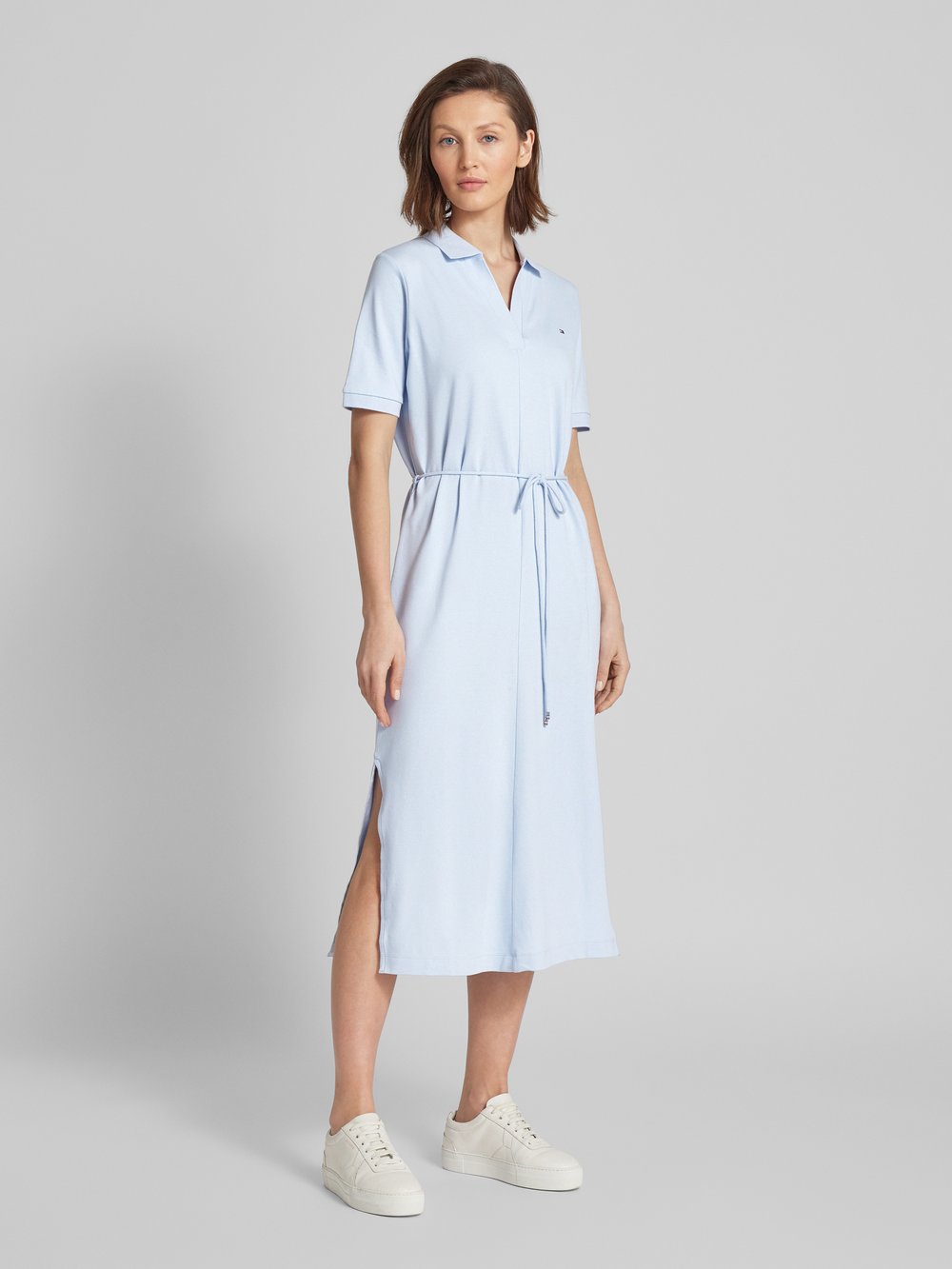 

Платье-поло с завязывающимся поясом, модель 'LYLL POLO' Tommy Hilfiger, светло-голубой