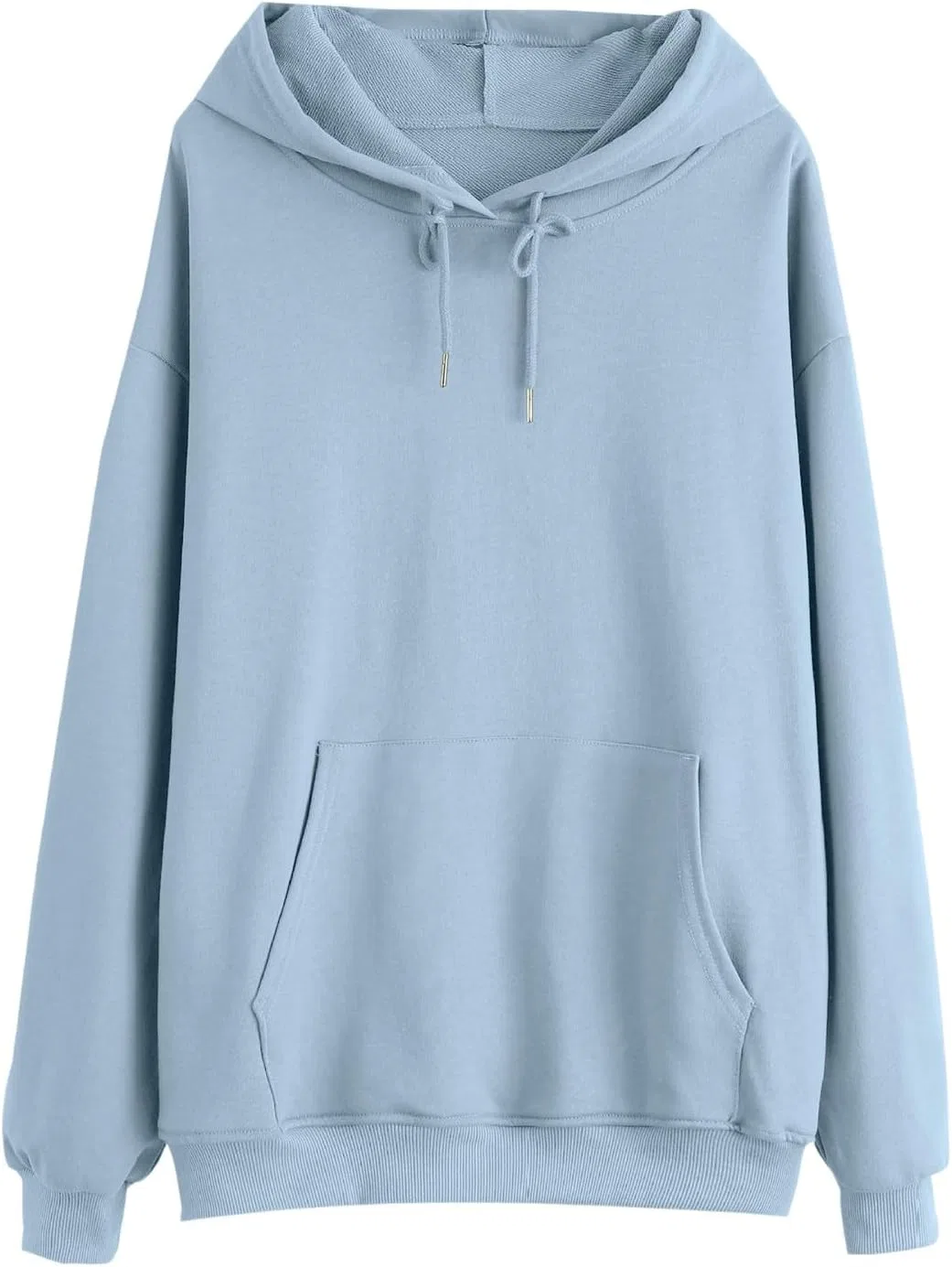 Женская толстовка оверсайз из флиса с капюшоном и карманами, Sky Blue — фото 4