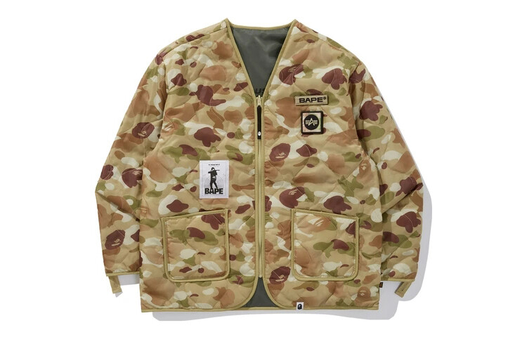 

Мужская куртка Alpha Industries X Camouflage Olive A Bathing Ape, оливковый
