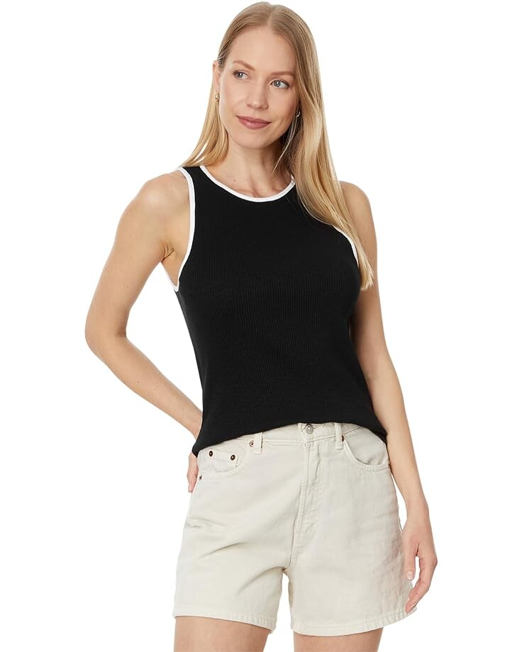 

Майка Lilla P Contrast Binding Crew Neck Tank, черный