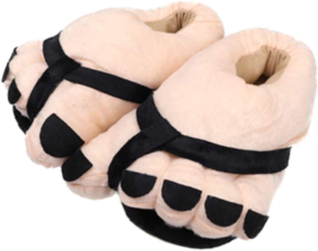 

Туфли с большим пальцем, мультяшные туфли для пальцев, теплые мягкие тапочки, мужские и женские зимние смешные домашние тапочки Xkong, черный