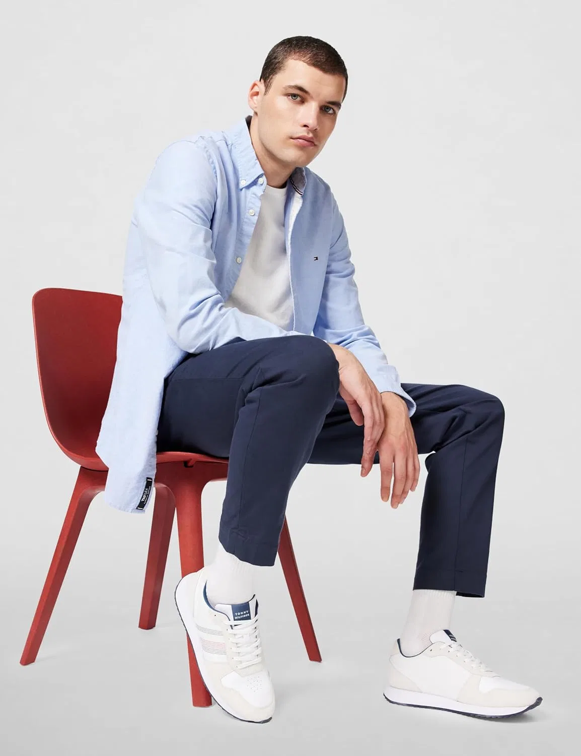 Мужские кроссовки Tommy Hilfiger Runner Evo Mix Stitch Sports Shoes, Stitic — фото 2