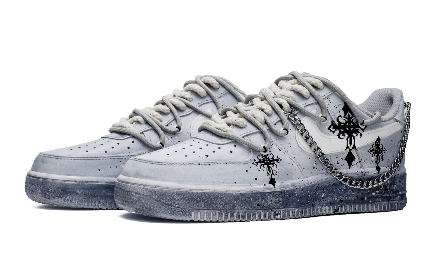 

Кроссовки Nike Air Force 1 Skateboard Shoes Women's Low-Top Gray Black