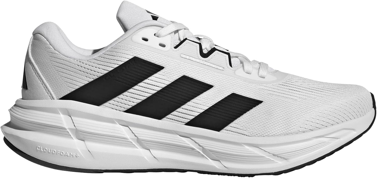 Мужские кроссовки Adidas Questar 3 для бега, белый/черный/серый — фото 2