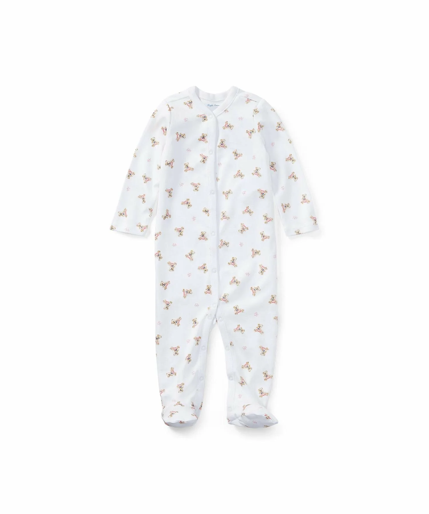 Детский хлопковый комбинезон polo bear Polo Ralph Lauren, 100 White