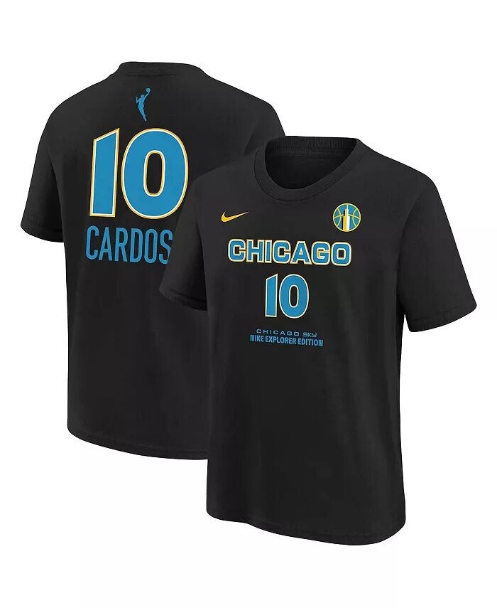 

Мужская и женская футболка Камиллы Кардосо черная Chicago Sky 2024 WNBA Draft Name Number Nike