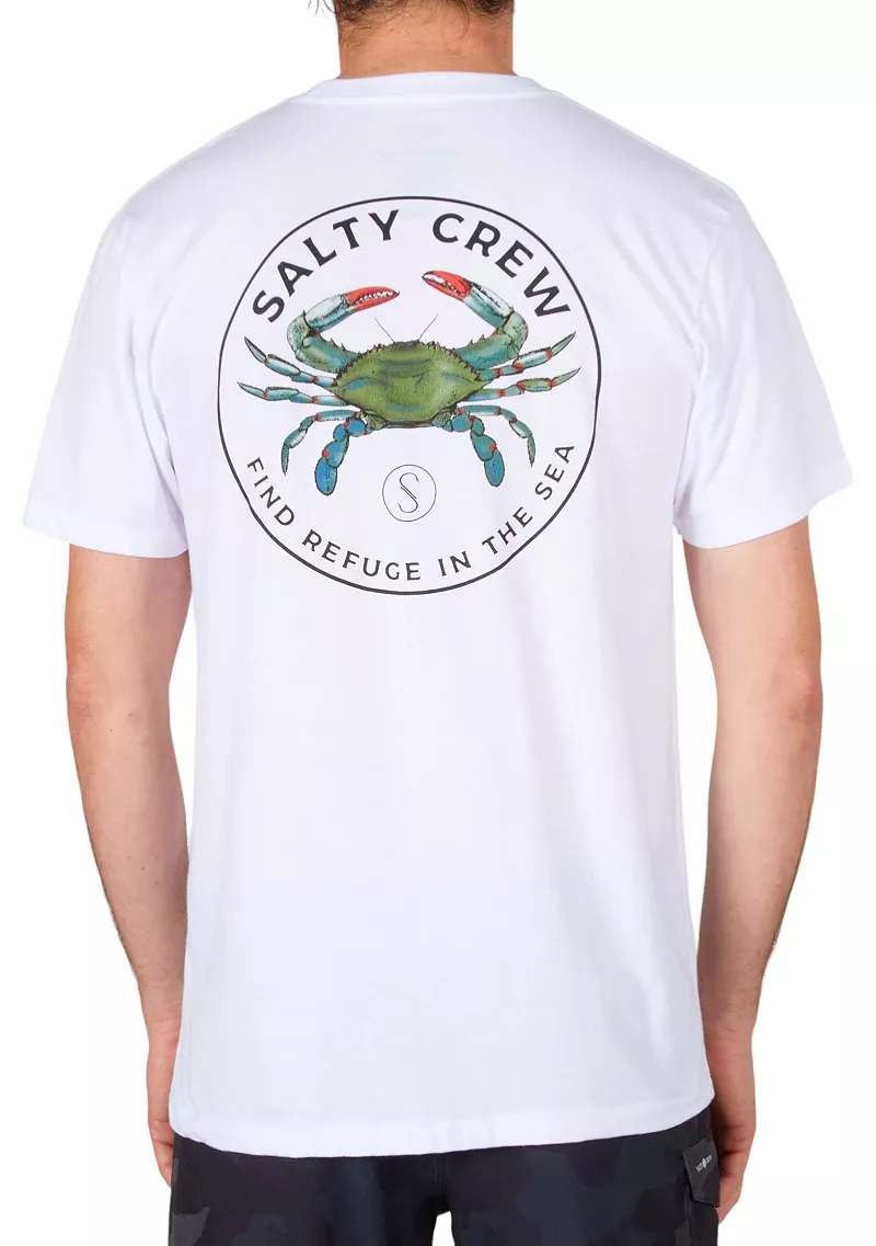 

Мужская синяя футболка премиум-класса с короткими рукавами Salty Crew Crabber, белый