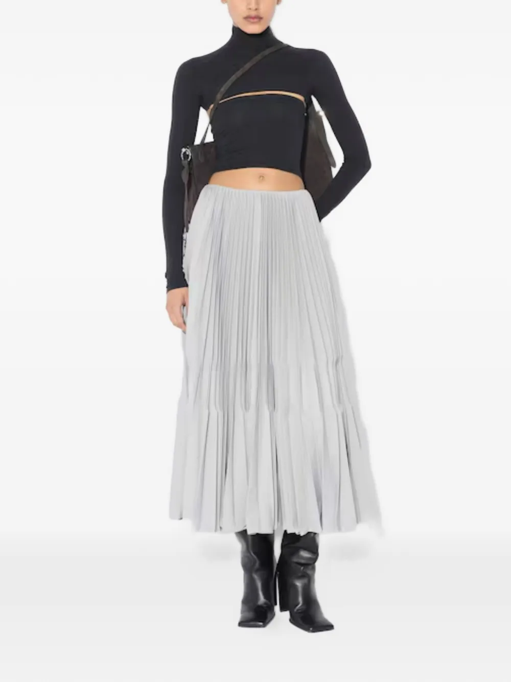 Топ с вырезами и длинными рукавами Alaïa, черный — фото 2
