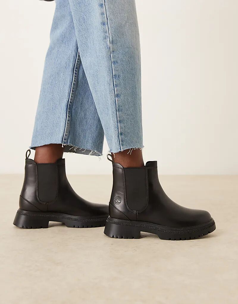 Ботинки челси Timberland Cambria Valley на массивной подошве из черной кожи