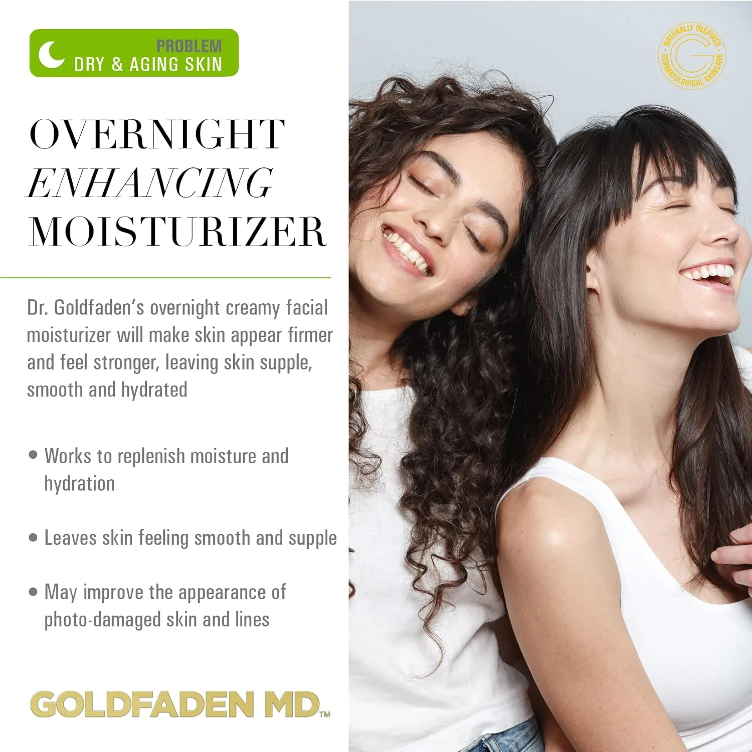 Крем для лица Goldfaden Md — Ночной увлажняющий Dr. Goldfadens Wake Up Call для сухой и стареющей кожи с, 12.1 мл — фото 2