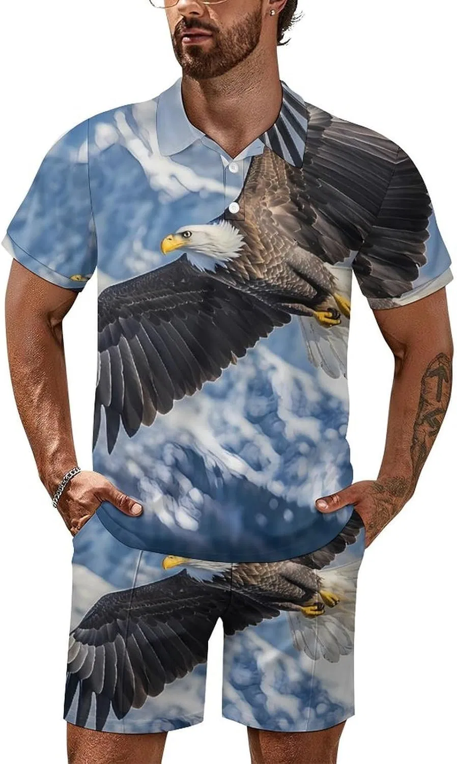Спортивный костюм с поло и шортами, Flyingeagles, 2 предмета, Style