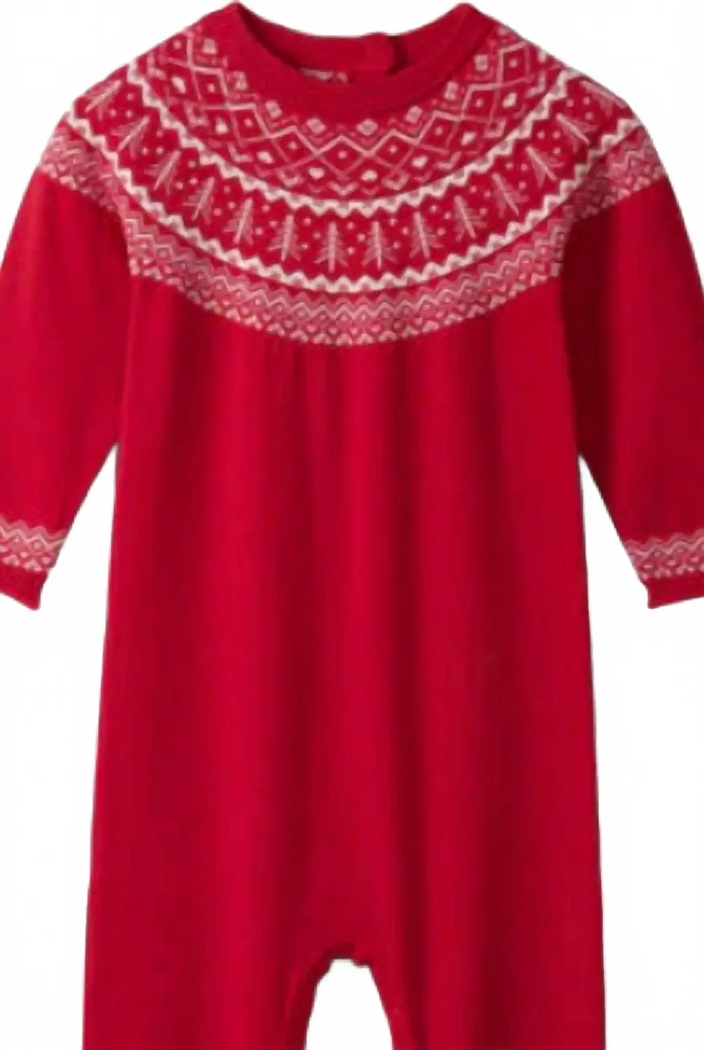 Hatley Детский комбинезон-свитер в стиле Fair Isle, красный — фото 2