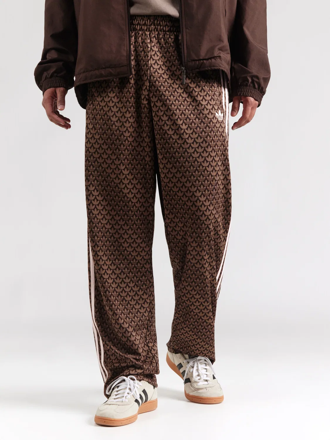 Брюки Adidas Originals свободного кроя Firebird коричневого цвета — фото 3