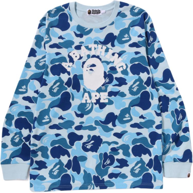 Футболка с длинным рукавом с камуфляжным принтом A BATHING APE, зеленый — фото 4