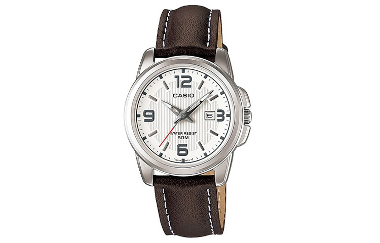 

Мужские классические часы белые LTP-1314L-7AV CASIO, коричневый