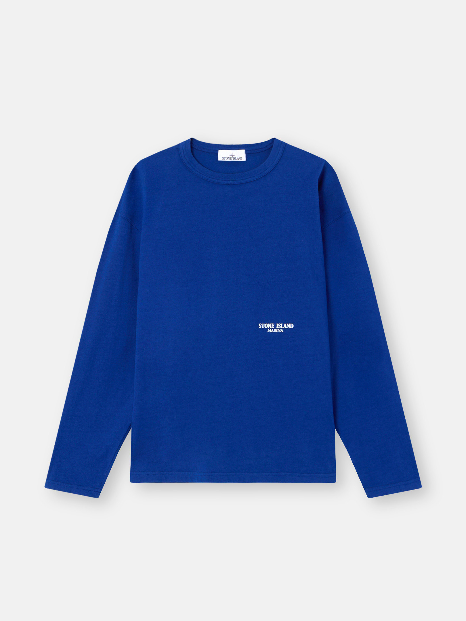 

Футболка свободного кроя с длинными рукавами и вышивкой Marina Stone Island 2100004 COMBED ORGANIC COTTON JERSEY_STONE ISLAND MARINA, Bright Blue