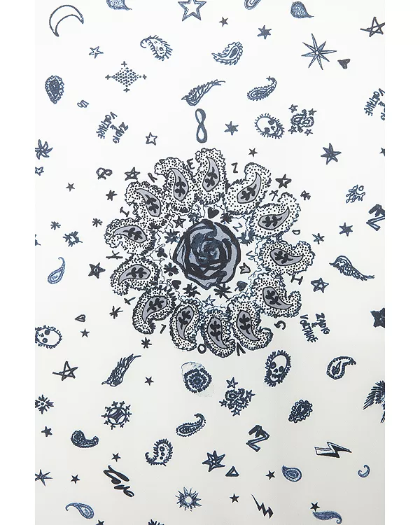 

Квадратный шарф из смешанного шелка с принтом в виде банданы Zadig & Voltaire, белый