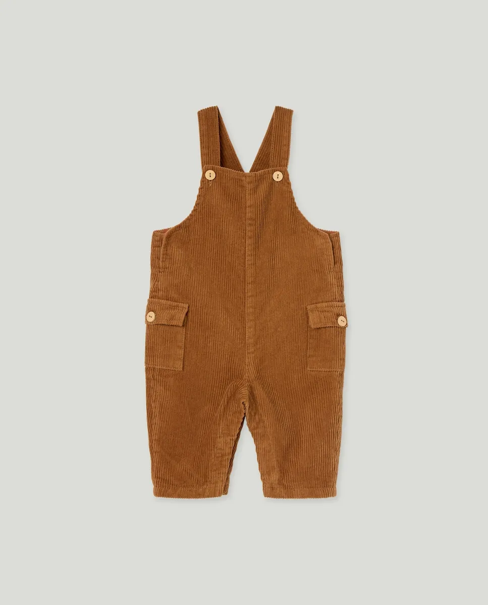 

Длинный однотонный вельветовый комбинезон для младенца-мальчика Baby El Corte Inglés, темно-горчичный