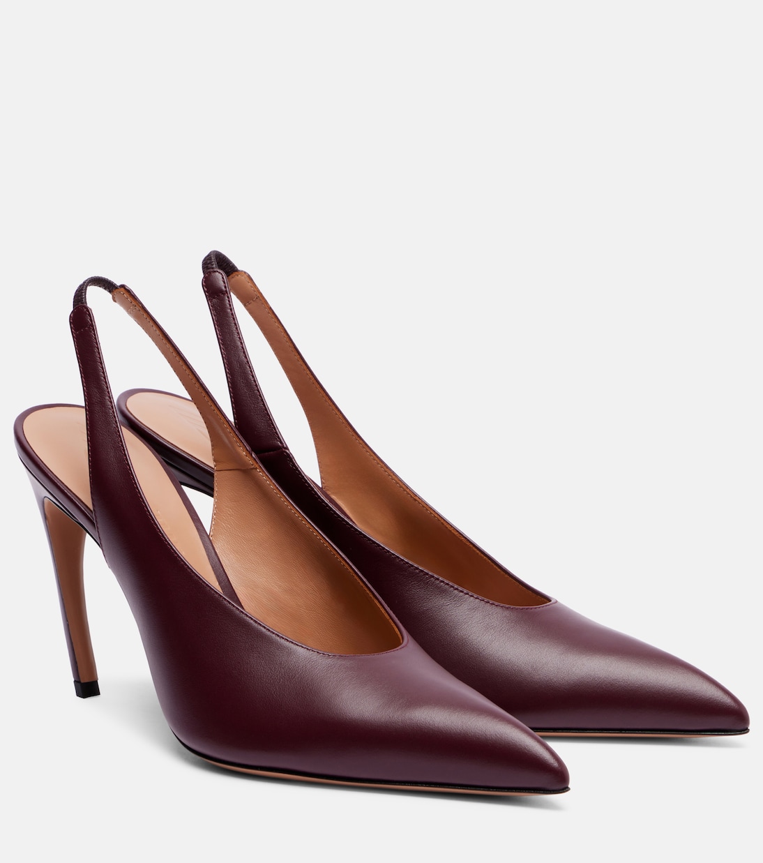 Кожаные туфли-лодочки Viper 90 с открытой пяткой The Attico, Mauve