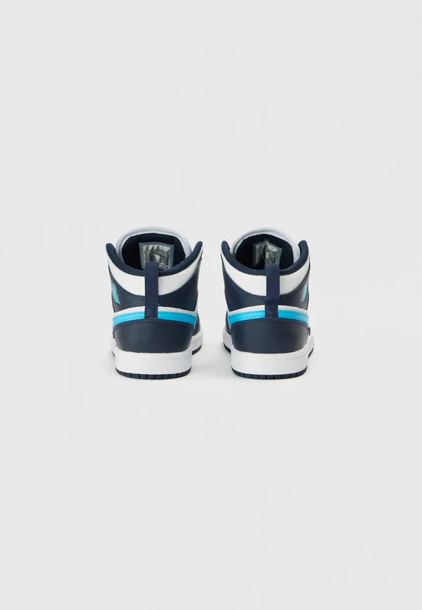 Jordan 1 mid унисекс высокие кроссовки Jordan, Obsidian/Dark Powder Blue/White — фото 3
