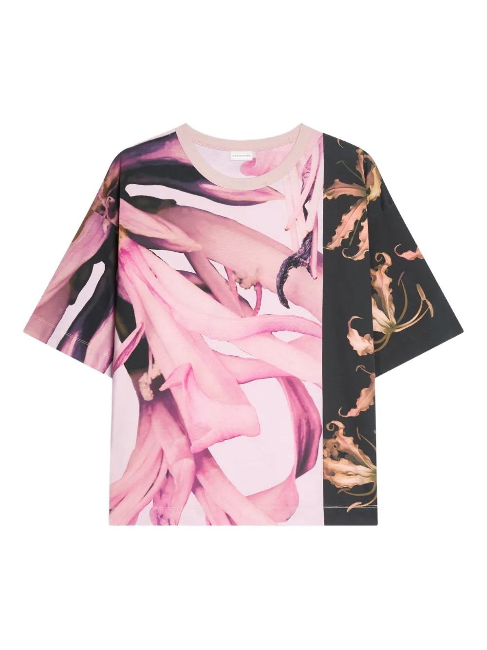 

Футболка с цветочным принтом DRIES VAN NOTEN, розовый