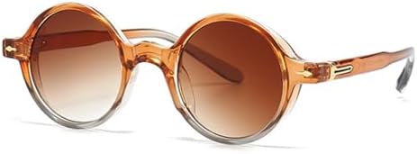 

Ретро круглые панк-солнцезащитные очки для женщин, модные градиентные оттенки, защита от УФ-излучения UV400, мужские солнцезащитные очки с заклепками MTZJH, Orange Tea Gradient