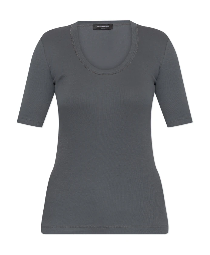 

Хлопковая футболка Fabiana Filippi, серый