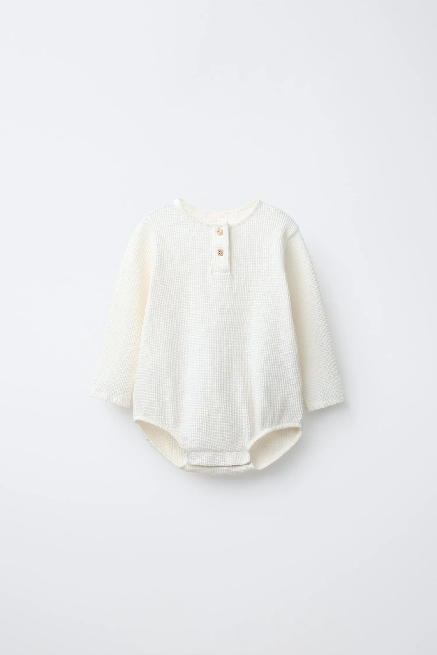Боди henley из вафельной вязки Zara, экрю