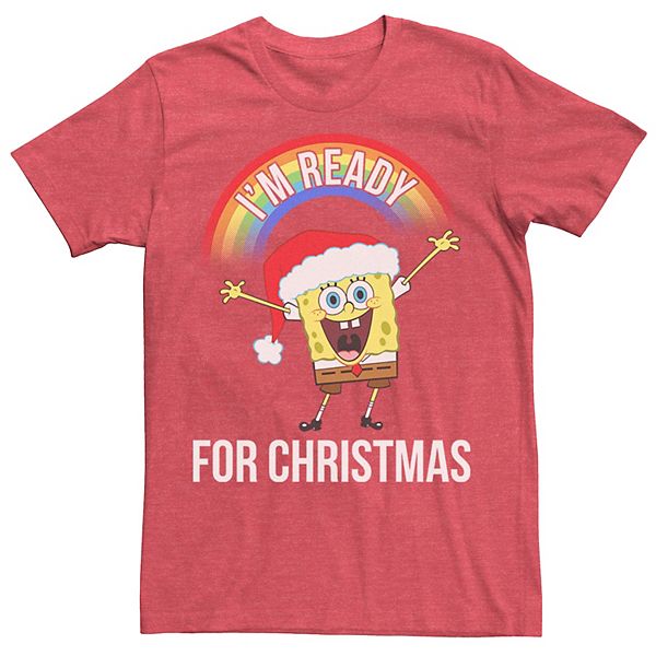 

Футболка мужская Spongebob Squarepants I'm Ready for Christmas Licensed Character, Red Heather