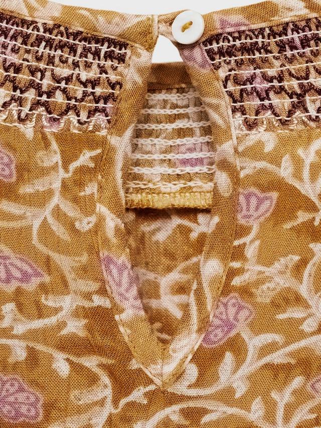 Детская блузка Lourdes с цветочным принтом и сборками Mango, Dark Yellow — фото 3