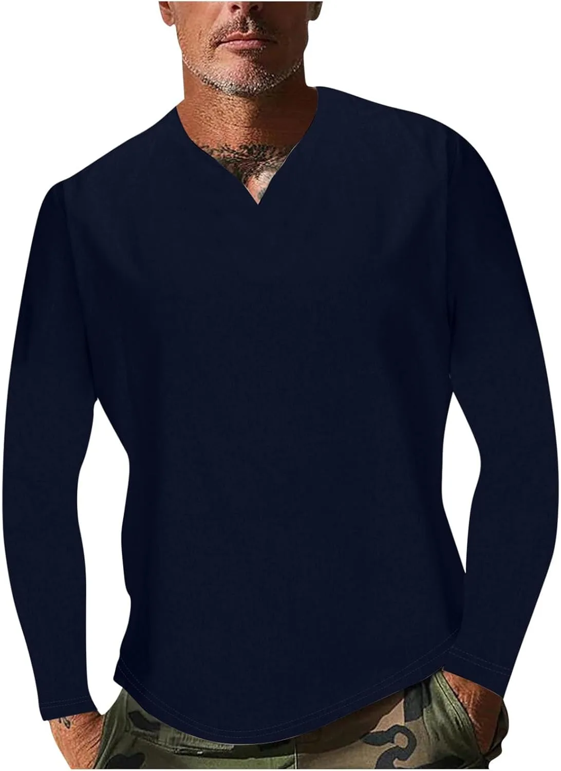 

Футболка с длинным рукавом для мужчин Big and Tall V-образный вырез