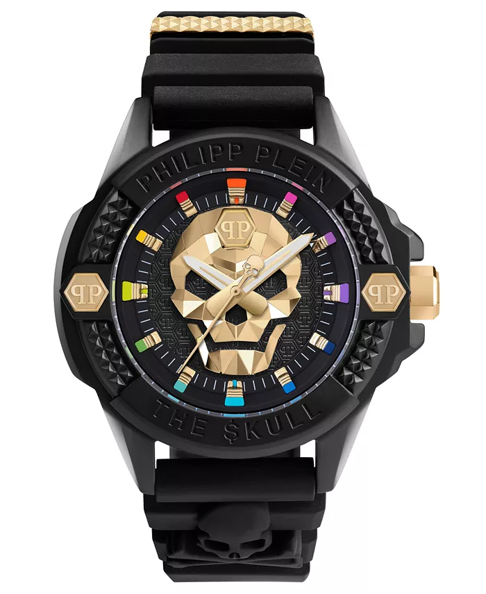 

Мужские часы The $kull с черным силиконовым ремешком, 44 мм Philipp Plein