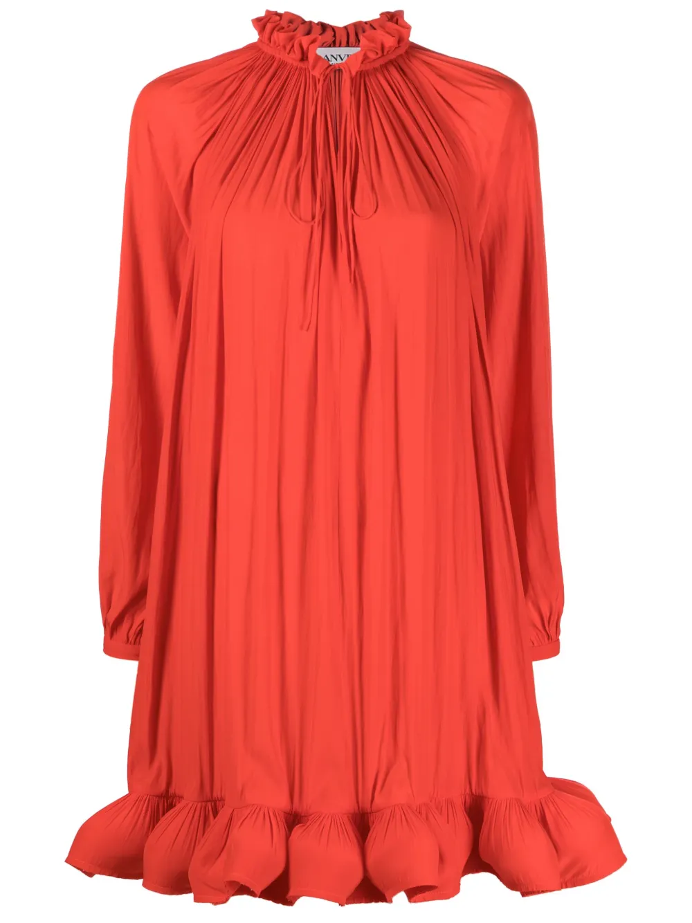 

Плиссированное платье мини Lanvin, красный