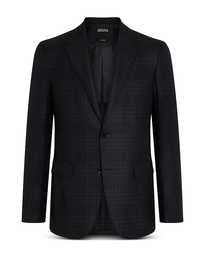 

Узорчатая шерстяная куртка-пиджак ZEGNA, черный