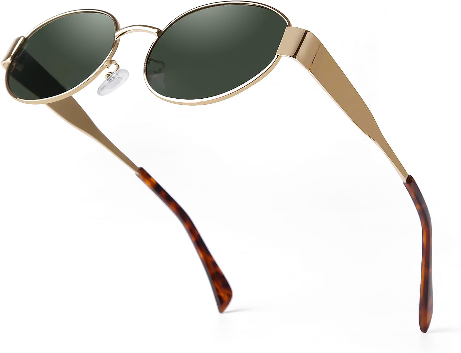 

Ретро-солнцезащитные очки овальной формы для женщин и мужчин, винтажные солнцезащитные очки в стиле 90-х с металлической оправой, классические очки с защитой от УФ-излучения UV400 Laurinny, Gold/G15