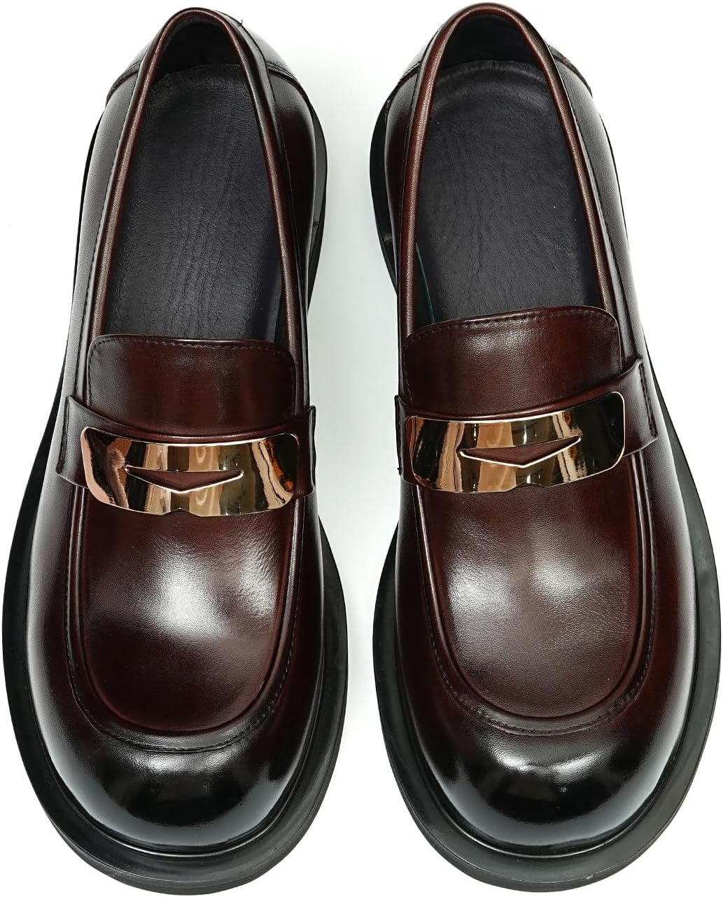 Мужские слипоны Santimon Loafers, формальные лоферы Penny, модные натуральные кожаные с квадратным носком, туфли для выпускного, смокинга, свадьбы, делового и повседневного ношения, легкие туфли для костюма, коричневый — фото 4