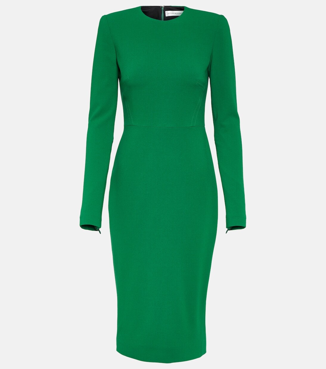 

Платье миди из смесовой шерсти Victoria Beckham, зеленый