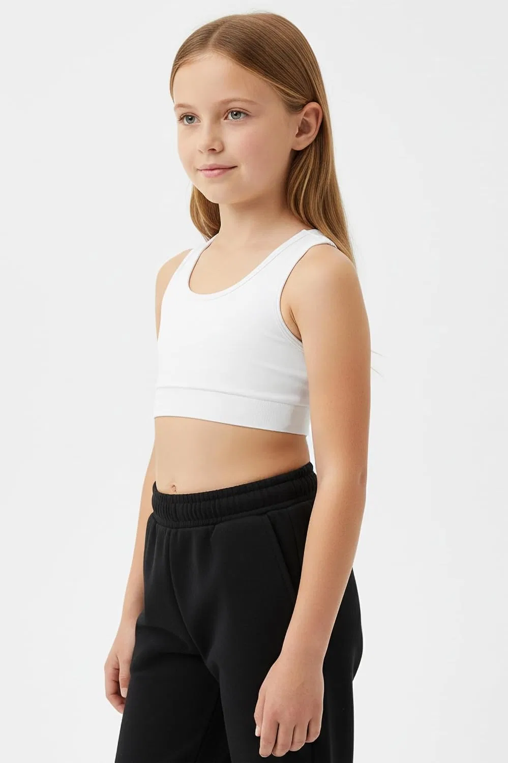 Спортивный топ Kurve для девочек, цвет White/Pink Set — фото 4