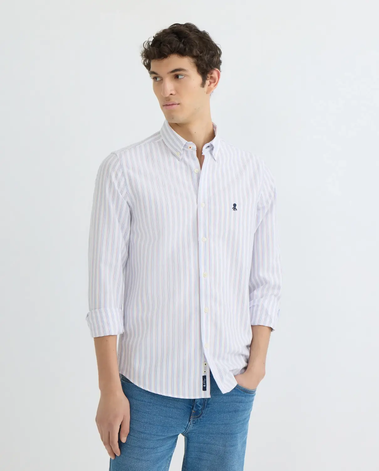 

Мужская рубашка с длинными рукавами в полоску El Pulpo, синий