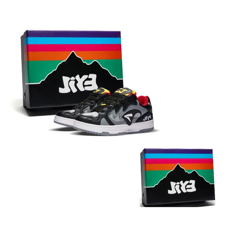 

JIYE Скользоустойчивые износостойкие легкие низкие скейтерские кроссовки унисекс черно-серые, цвет Black Gray