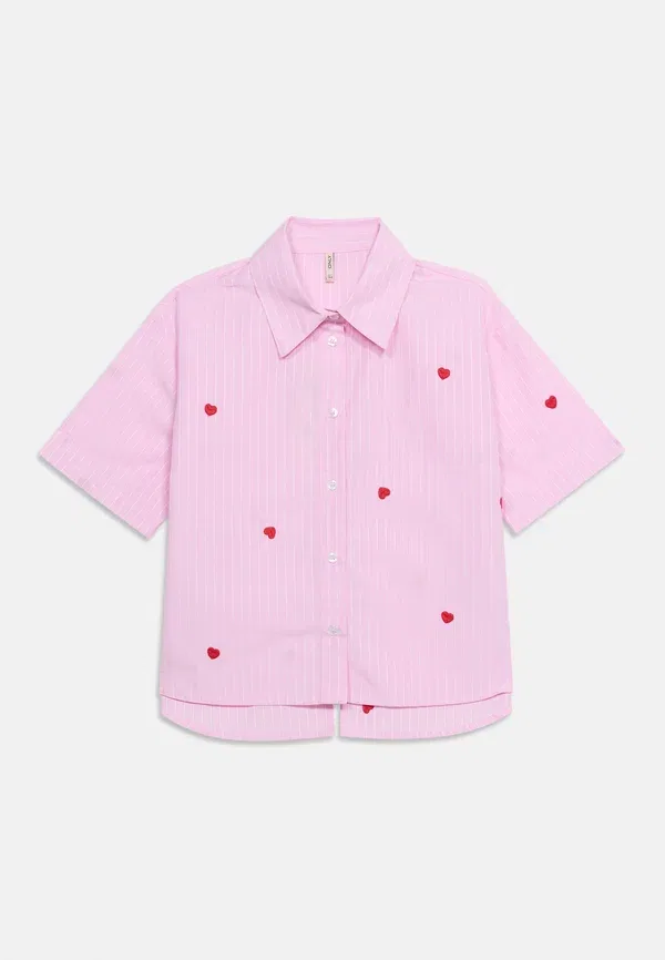 Рубашка Kognew lina stripe shirt Only Girls, бегониево-розовый/облачный танец/красный — фото 3