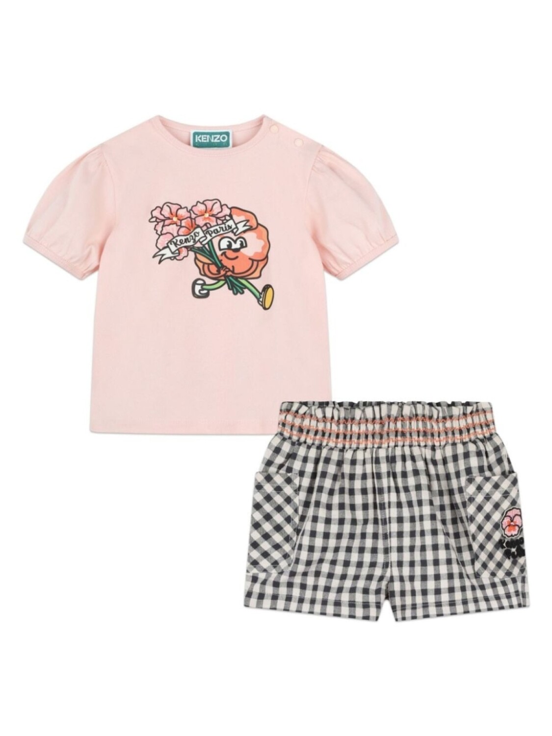 

Kenzo Kids комплект из органического хлопка с логотипом, нейтральный цвет