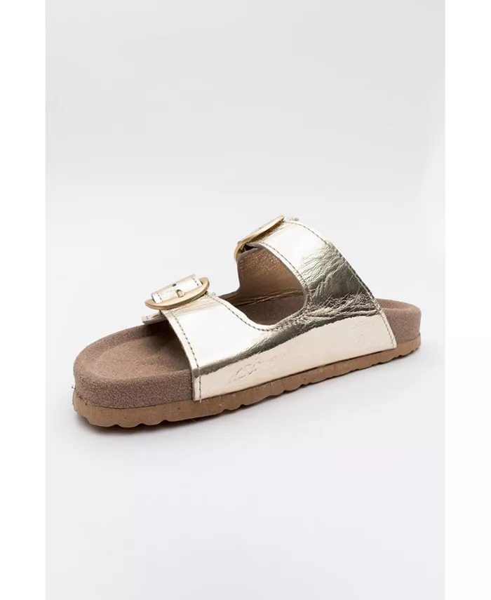 Овеста Слайды на мягкой стельке из кожи (женские) Forever & Always Shoes, золотой — фото 3