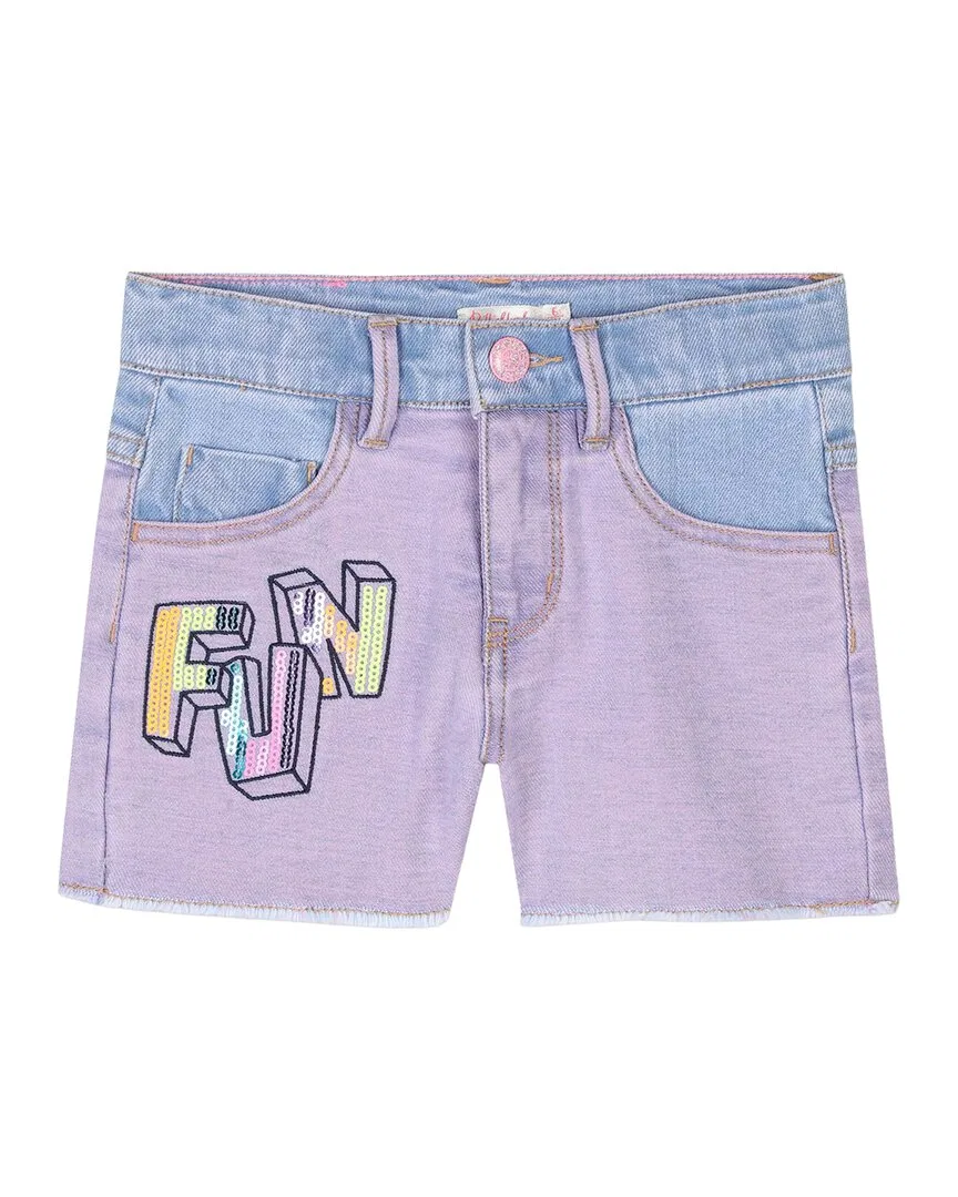 Billieblush Sequin Denim Short, фиолетовый