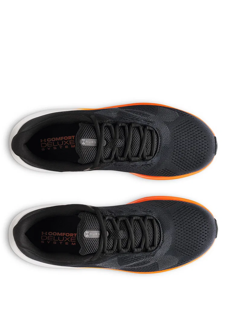 Кроссовки мужские, с большим лого, Pursuit 4 Under Armour, черный/оранжевый — фото 4