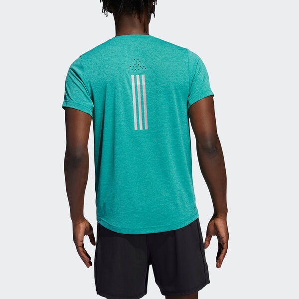 Футболка elevate train t training sports quick dry short sleeve green Adidas, зеленый — фото 4